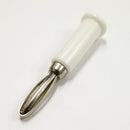 TJ-560-W, Sato Parts White Male Banana Plug ~Solder Type, 16AWG Max.