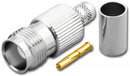 TNC-3459-L240, TNC Female 3 Piece Crimp Jack for RG-8X, Mini-8 & LMR240 Cable
