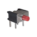 Alcoswitch TPA11CGRA2 SPST OFF-(ON) Momentary, Right Angle RED Push Button 0.4VA