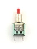 Alcoswitch TPB11CGPC2, SPST OFF-(ON) Momentary, PC Mount RED Push Button 0.4VA