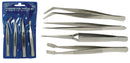 4 Piece Stainless Steel Hobby Tweezer Set in Pouch