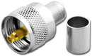 UHF-7606, UHF Male (PL-259) 2 Piece Crimp Plug for RG-8/U Cable