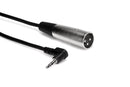 XVM-105M, Hosa Camcorder Microphone Cable, Right-angle 3.5 mm TRS to XLR3M, 5 ft