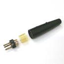 Lot of Two (2) Switchcraft A3MB BLACK 3 Pin Male XLR Plugs ~ NOS - MarVac Electronics