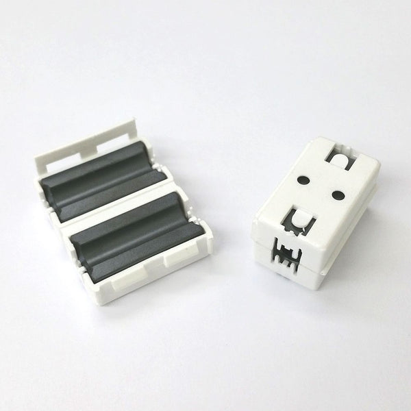 Lot of 2 White Snap On EMI RFI Ferrite Cores for RG8X, 58, 59 & LMR240 Coax - MarVac Electronics