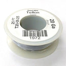 25' 20AWG GREY Hi Temp PTFE Insulated Silver Plated 600 Volt Hook-Up Wire - MarVac Electronics