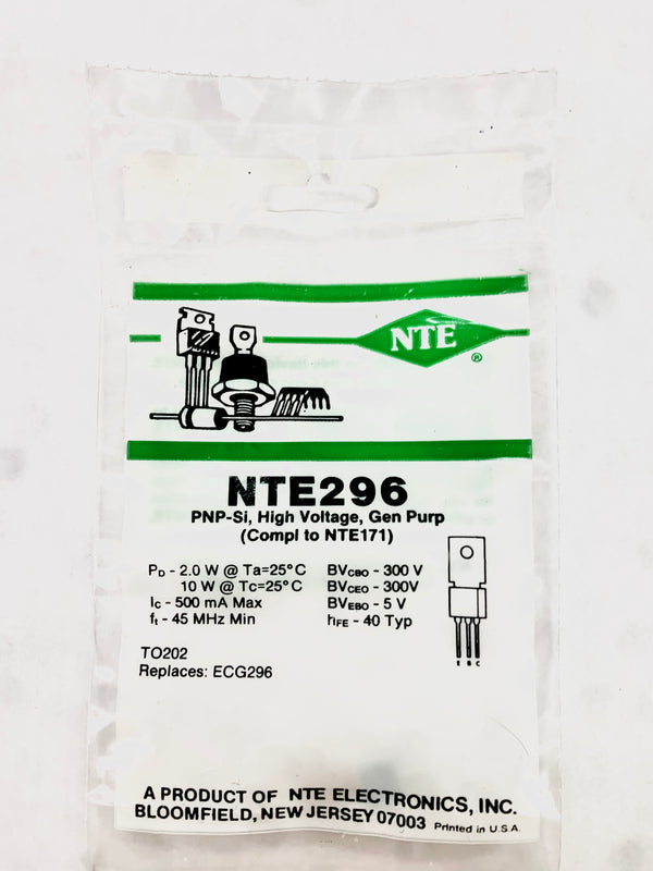 NTE296 PNP-Si Transistor 300V 500MA TO-202