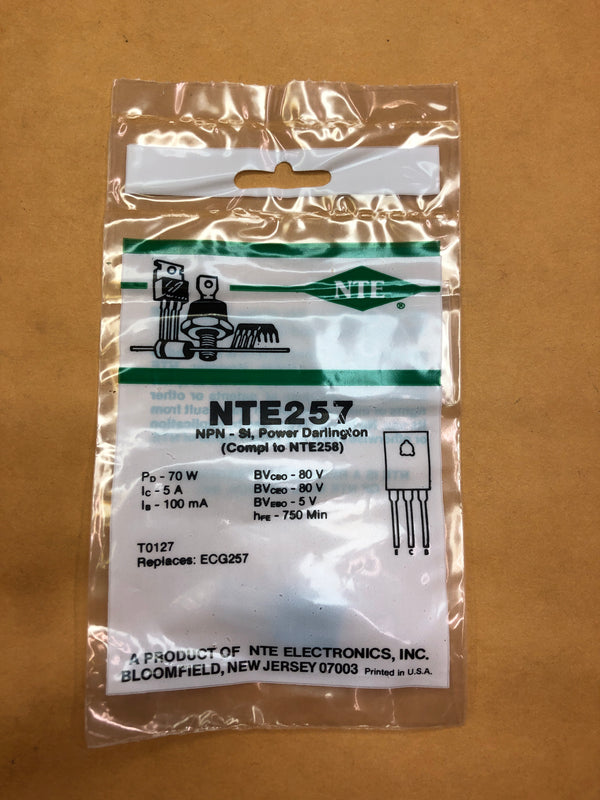 NTE257 NPN-Si Power Darlington Transistor 80V 5A