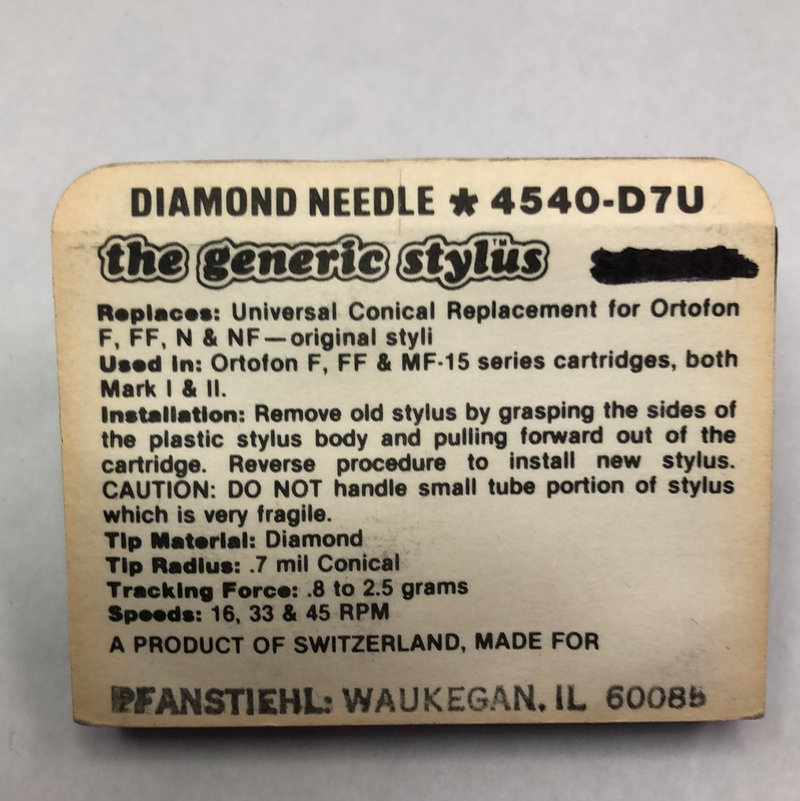 Pfanstiehl 4540-D7U Diamond Needle