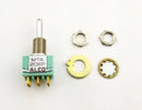 Alcoswitch MTA206P, DPDT ON-OFF-ON, Round Bat Mini Toggle 6A@125V, 4A@28V DC