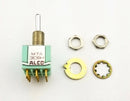Alcoswitch MTA306H, 3PDT ON-OFF-(ON), Round Bat Mini Toggle 6A@125V, 4A@28V DC