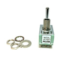 Alcoswitch MTA406P, 4PDT ON-OFF-ON, Round Bat Mini Toggle 6A@125V, 4A@28V DC