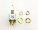 MTA406PA, Alcoswitch DP3T ON - ON- ON, Panel Mount Toggle Switch 6A 125V, (NOS)