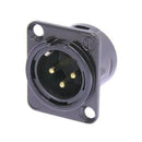 NC3MD-L-B-1, Neutrik BLACK 3 Pin Male XLR Chassis Connector