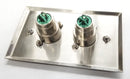 Switchcraft K4FS, 1 Gang XLR Wall Plate with 2 (Rectangular) D4F XLR Connectors