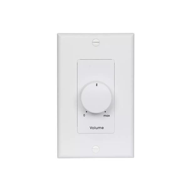 100LVC-DW, Lowell 100W Mono Volume Control w/ 1-Gang Decorator White Wall Plate