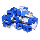 6EKSJBL-25PKCAT6 UTP 110-TYPE 8P8C RJ-45 KEYSTONE JACKT568A/B BLUE 25-PACK