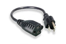 10W1-04210, 10 Foot NEMA 5-15P to 5-15R. 3 Conductor Black AC Extension Cord ~ 16AWG, 125V @ 13A/1625W