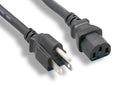 10W1-16-01201, 1 Foot NEMA 5-15P to IEC-C13 Universal PC Power Cord ~ SJT 16 AWG, 13A@125V