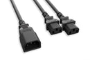10W1-161413Y-14, 14 Inch Splitter Power Cord IEC-C14 to C13 16AWG 13A@125V SJT