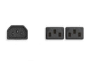 10W1-161413Y-14, 14 Inch Splitter Power Cord IEC-C14 to C13 16AWG 13A@125V SJT
