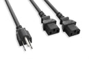 10W1-165P13Y-06, 6 Foot Splitter Power Cord NEMA 5-15P to C13 16AWG 13A@125V SJT