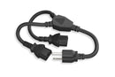 10W1-165P13Y-06, 6 Foot Splitter Power Cord NEMA 5-15P to C13 16AWG 13A@125V SJT