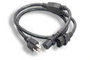 10W1-165P13Y-06, 6 Foot Splitter Power Cord NEMA 5-15P to C13 16AWG 13A@125V SJT