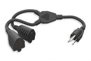 10W1-21214-Y, 14 Inch Splitter Power Cord NEMA 5-15P to 5-15R x 2 16AWG 13A@125V SJT