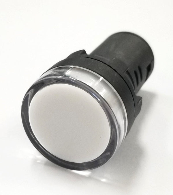 11-2634, Philmore WHITE 1" Inch Round Flat Top LED Indicator Lamp 12-14 Volts DC