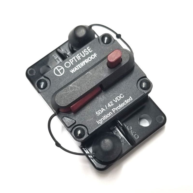 Optifuse Rocker Switch 153050, Optifuse 50A@42V DC Heavy Duty Type III Waterproof Circuit Bre ...