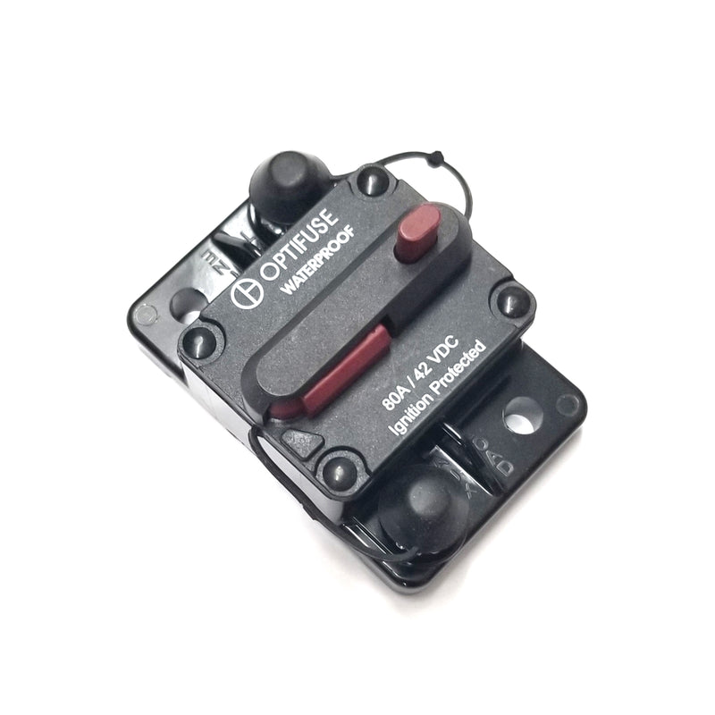 Optifuse Rocker Switch 153080, Optifuse 80A@42V DC Heavy Duty Type III Waterproof Circuit Bre ...