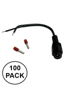 PWR55x21F-100PK, 100 PACK of 5.5mm X 2.1mm Female Barrel DC Cables, 22AWG 4 Inch