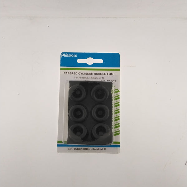 10-602, Philmore Tapered Cylinder Rubber Bumper/Foot Base .870" Height .40"