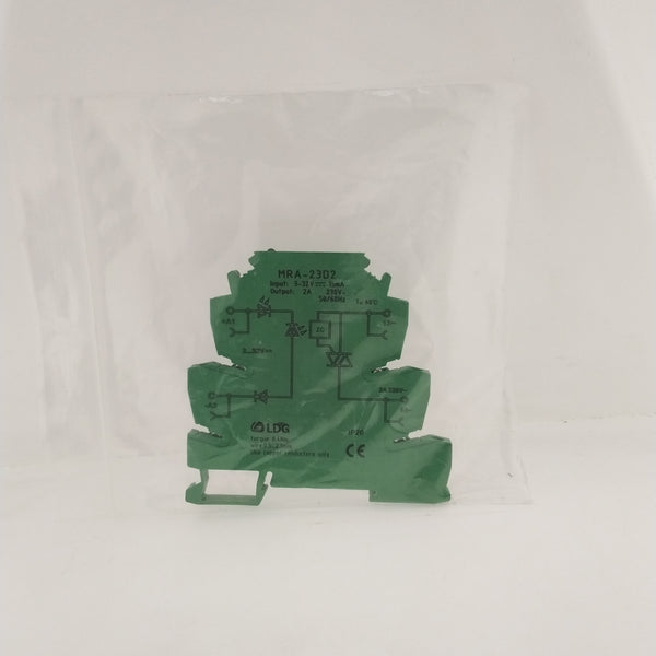 MRA-23D2, Mini 6.2mm Din Mount SS Relay 3-32 VDC 2A Contacts 24-264VAC SPST