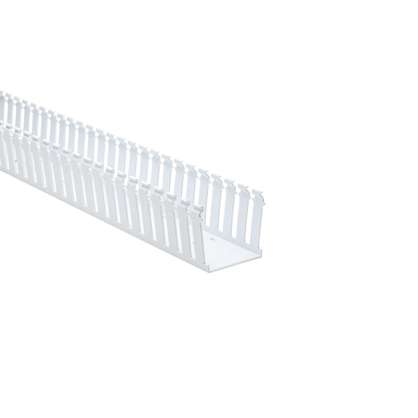 HellermannTyton 181-33017 SL3X3W4 White Slotted Wall Duct 3"W x 3"H x 72"L