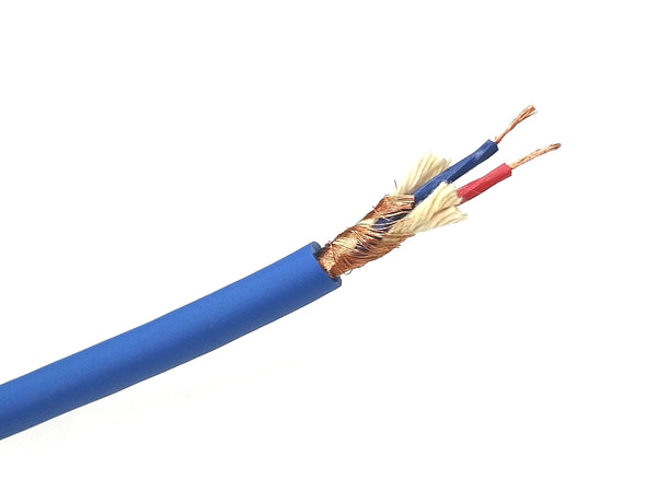 10' Belden 1813A Blue 2 Conductor 24 Gauge Low Impedance Shielded Mic Cable