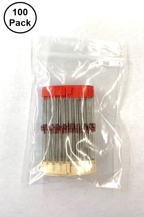 100 Pack of 1N4184, 82V @ 1W Zener Diodes 5% ~ DO-41 Axial Lead Case (150A)