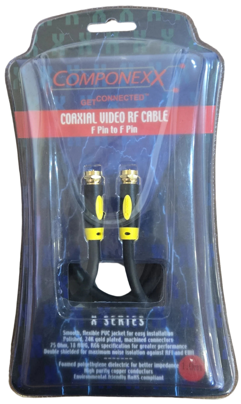 CX0140-0001, Componexx X Series Coaxial Video RF Cable, F-Pin to F-Pin, 1M (3.28ft)