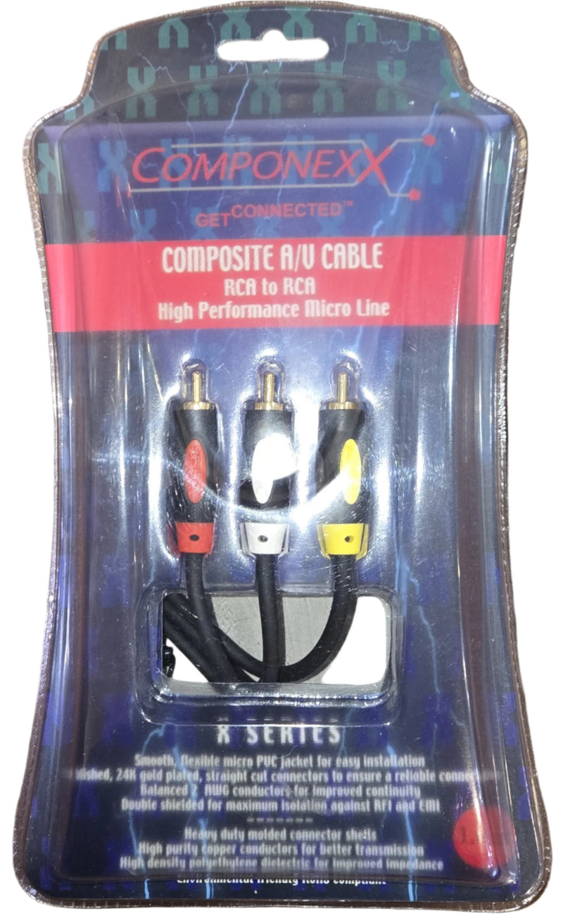 CX0115-0001, Componexx X Series Composite A/V Cable, RCA to RCA, 1M (3.28ft)