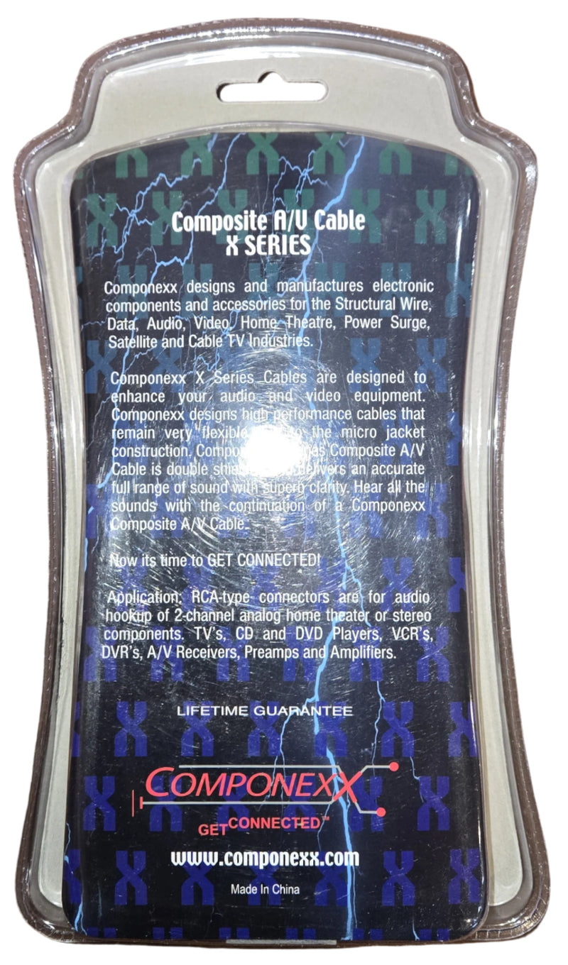 CX0115-0001, Componexx X Series Composite A/V Cable, RCA to RCA, 1M (3.28ft)