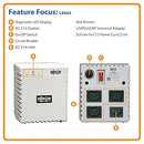LR604, Tripplite  600W 230V Power Conditioner with Automatic Voltage Regulation (AVR), AC Surge Protection, 3 Outlets, UNIPLUGINT Adapter