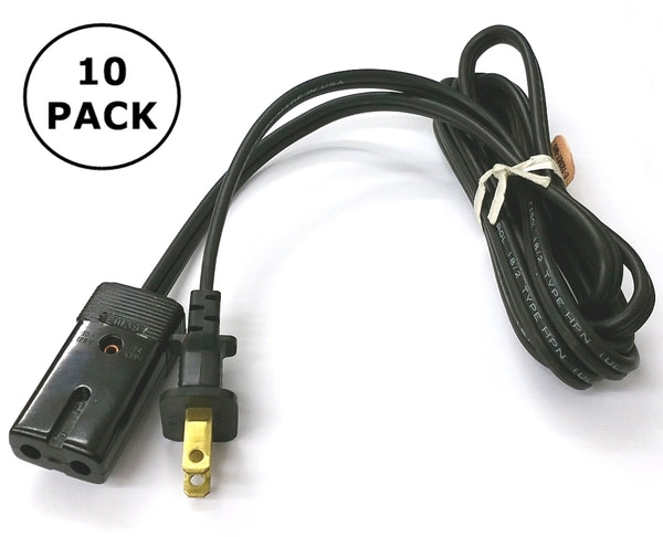 HPN E11138/22-BU-10PK, 2C 18AWG 10A@125V 1250W Miniature Plug Appliance Cords