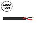 224BK1000, West Penn 2C 18AWG Stranded Unshielded 300V CMR UL BLACK ~ 1,000 FEET
