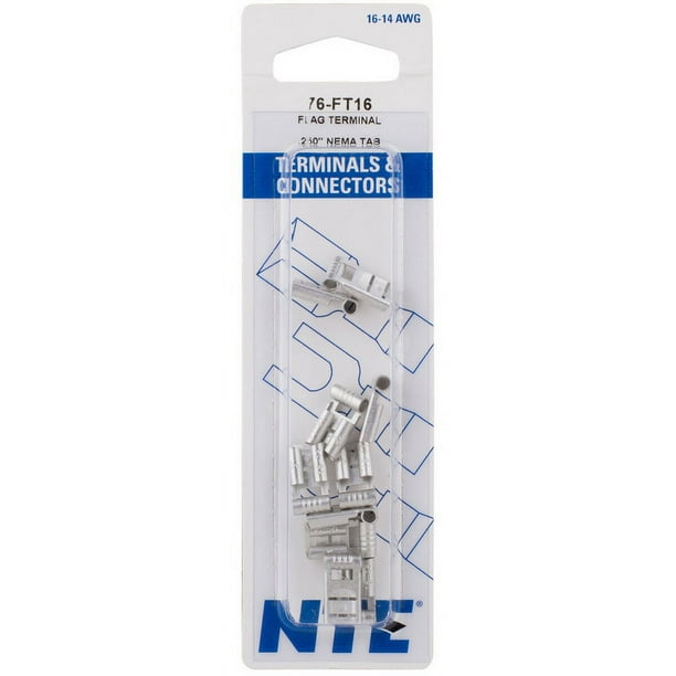 76-FT16 NTE Flag Terminal Non-insulated 16-14awg .250" Crimp On