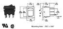Philmore 30-004 SPDT ON-OFF-ON, 13x19 Mini Snap-In Rocker Switch 13A@125V AC