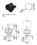Philmore 30-10723 SPDT ON-OFF-ON Amber Light Paddle Lever Toggle Switch 10A@125V