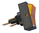 Philmore 30-12314, SPST ON-OFF Amber Lit Round Hole Rocker Switch 30A@12-14V DC