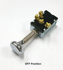 30-17408, SP3T 30A 12V DC, OFF-ON-ON Auto or Marine Push-Pull Headlight Switch