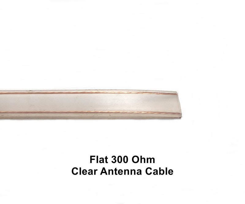 100 Foot Length of CLEAR 300 Ohm FLAT TV Antenna Wire